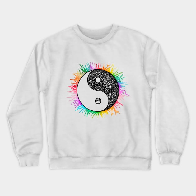 Mandala Yin Yang Crewneck Sweatshirt by MyownArt